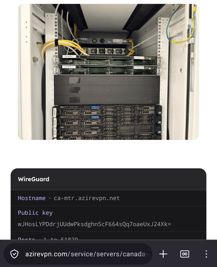 photo of Azire's own hardware, which is not related to Mullvads servers