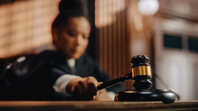 Courthouse with a gavel