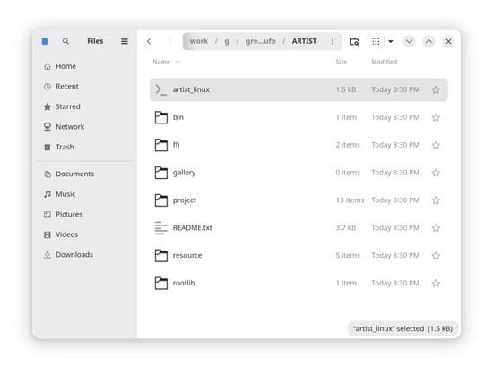 Screenshot of a directory