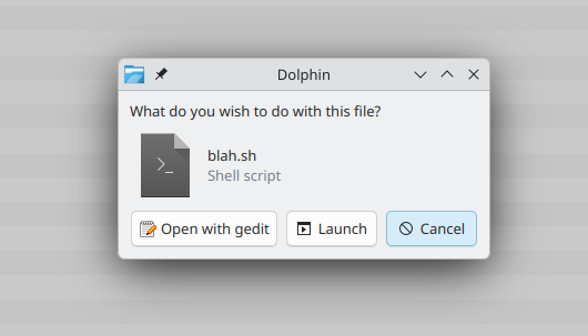 kde prompt for executable shell file