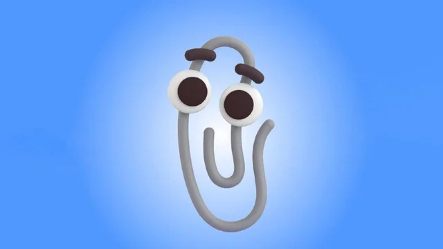 The Microsoft Office assistant Clippy, an animated paperclip with large eyes and bushy eyebrows.