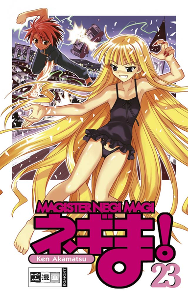 Cover zu Band 23 von Negima! Magister Negi Magi.
Dargestellt sind Evangeline und Negi.
