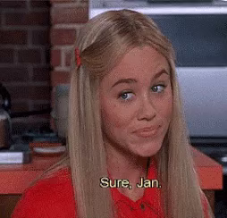 Gif: Očitno neprepričana punca pravi » Sure, Jan«