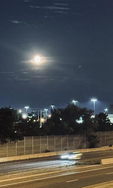 Moon over highway
