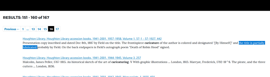 Catalog entry for a book in which the title page is described as partially lubricated.
