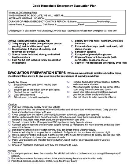 evac checklist
