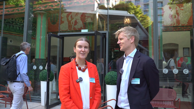 Rosanna and Wieland talking about the opening of EuroCommons.