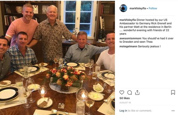 Foley instagram post showing the dinner