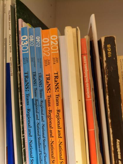 several volumes of TRaNS: Trans-Regional And National Studies

whatever that is