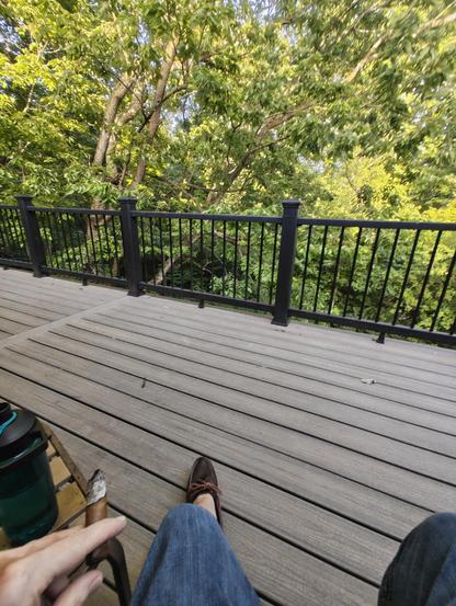 My view from the deck at the Sempf Compound. Humidity not pictured. Except for my sweating water bottle I guess.