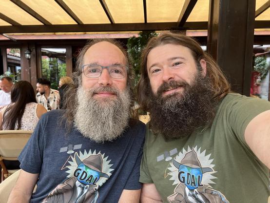 Javier and Weston wearing GDAL t-shirts