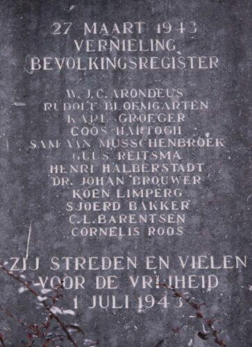Amsterdam Memorial for people turned over by the people of Amsterdam to Nazis for torture.