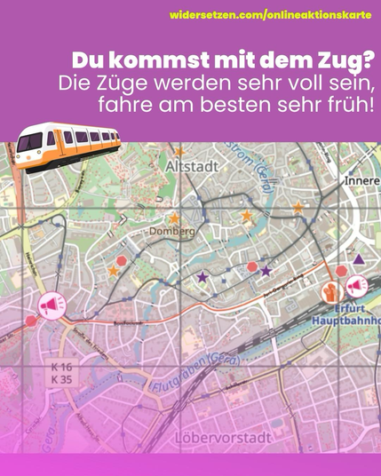 Du kommst mit dem Zug? Die Züge werden sehr voll sein, fahre am besten sehr früh!