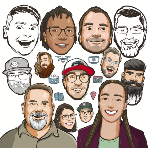 Sample collection of avatars David Neal has drawn.
