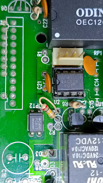 Common legend layer codes used on Circuit boards:

C: Circuits
Q: Transistor
R: Resistor
Opt: Optocoupler
RP: Resistor Pack
U: Integrated Circuit
J: Jumper/Connector
D: Diode
K: Relay
SW: Switch
BZ: Buzzer
DS: Display

via: tailsromero