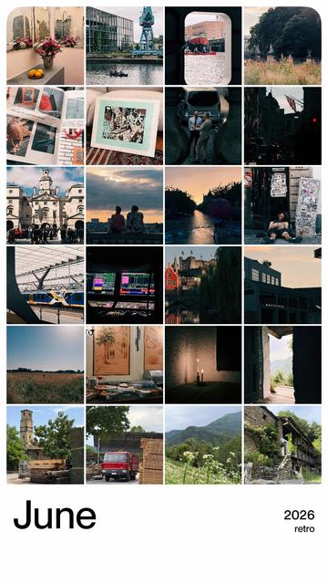 A 4 by 6 grid of pictures I posted on Retro in June 2026.