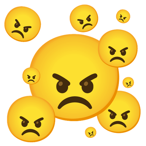 Emoji Kitchen sticker for 😠 emoji and 😠 emoji