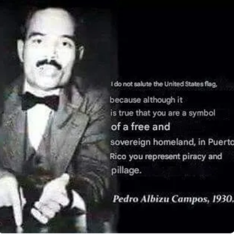 Black and white photo of Puerto Rican nationalist leader Pedro Albizu Campos.