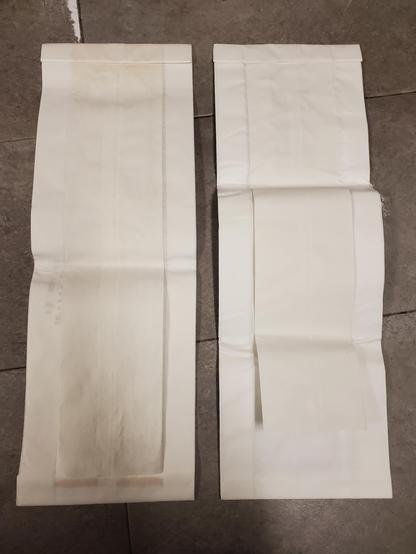 "In" side of the Royal Type A and Eureka Style F&G vacuum bags. The snorkel that attaches to the vacuum outlet is slightly longer on the Royal bag.