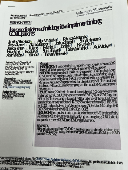 A paper from the Alzheimer's and Dementia journal which looked okay on the screen but has printed as gobbledygook.