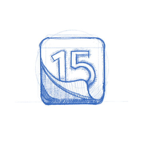 Era app icon sketch. A tear calendar.