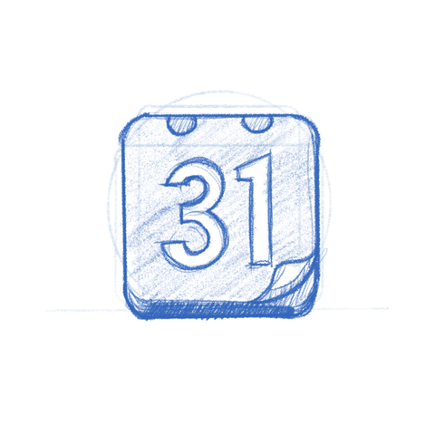 Era app icon sketch. A tear calendar.