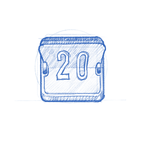 Era app icon sketch. A mechanical calendar.