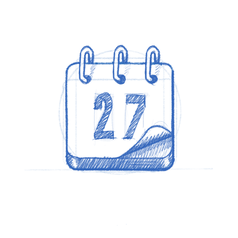Era app icon sketch. A tear calendar.