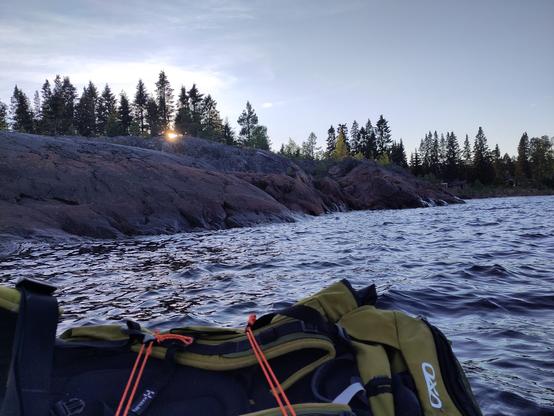 More rocky shore, this time 5-7 m high and blocking most of the low sun.