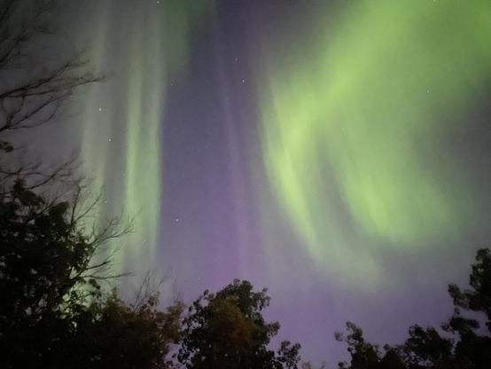 Green and purple aurora