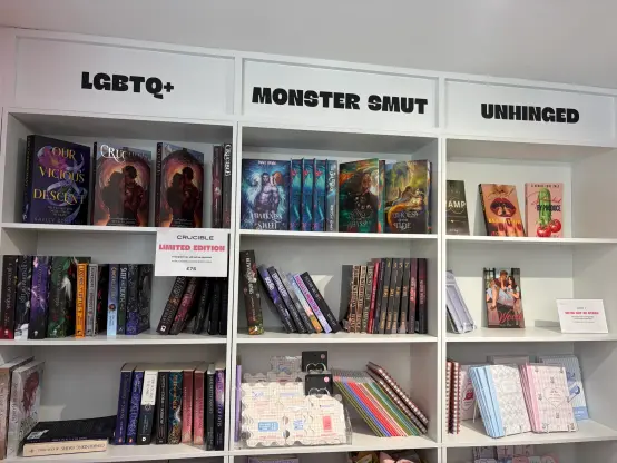 Three sections labelled LGBTQ+, monster smut, and unhinged