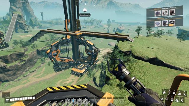 Satisfactory space elevator and walkway.