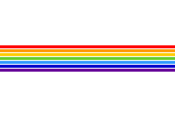 their flag is a white flag with rainbow stripes in the middle