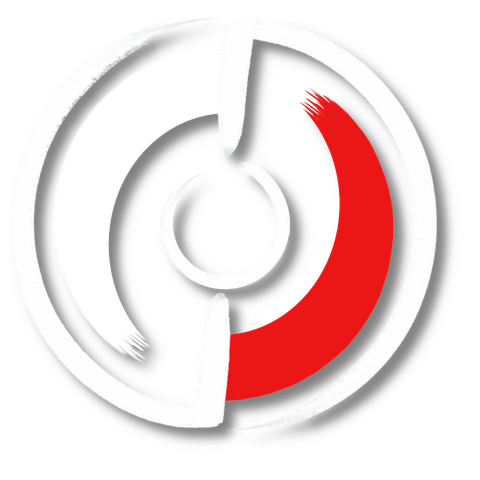 A stylised messy swirl of paint meant to look like an abstracted PokeBall