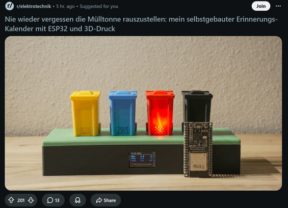 screenshot des reddit posts