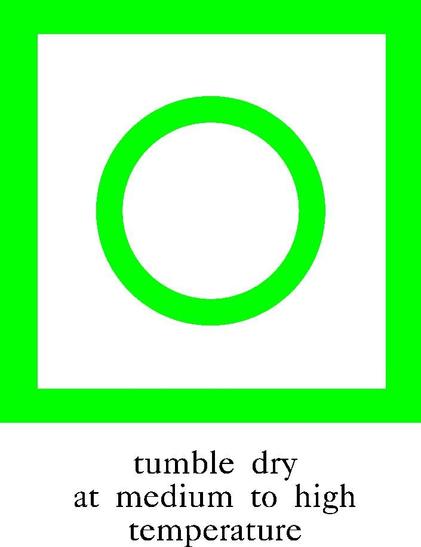 You might find this symbol on the tag of a bath towel. It's an icon of a dryer with the advisory “Tumble Dry at Medium to High Temperature.” It’s good advice, Ann thinks. Every time she washes the stains out of the towel, she dries it on high. Memories seem to fade faster that way.