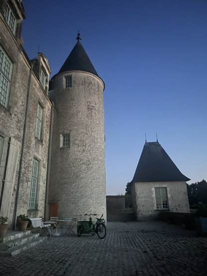 Sunset over a big castle