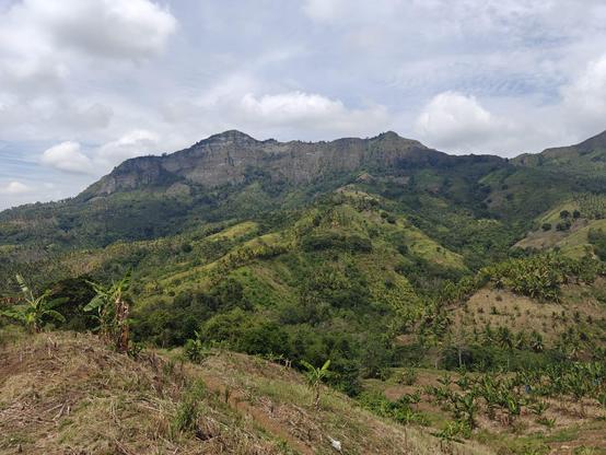 A view of a mountain ridge in the east part of Sarangani province, Mindanao, Philippines. Taken from a small mountain road.