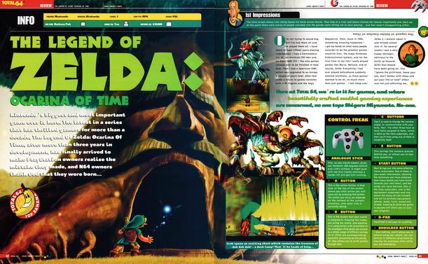 Review for The Legend of Zelda: Ocarina of Time on Nintendo 64.
Taken from Total 64 No.23 Volume 2 Issue 11 - December 1998 (UK)

score: 99%