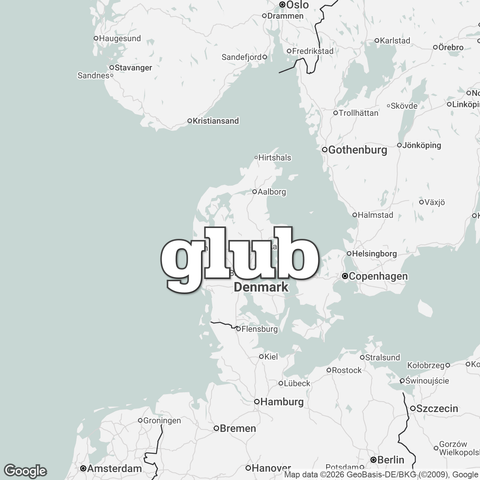 Map of Denmark overlaid with "glub".