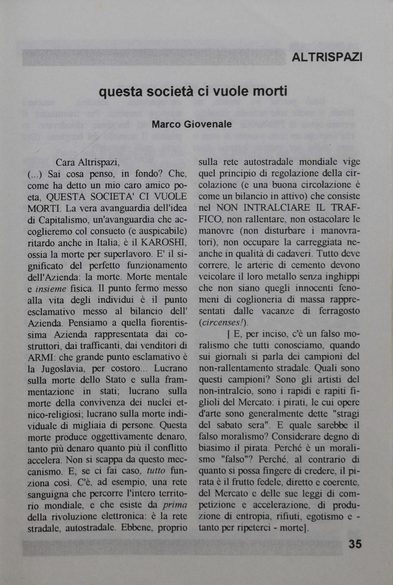 articolo della zine