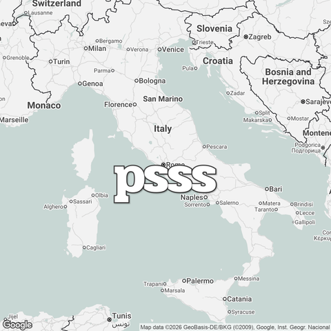 Map of Italy overlaid with "psss".
