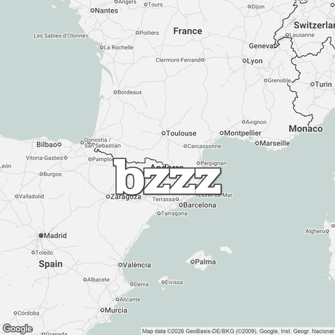 Map of Andorra overlaid with "bzzz".