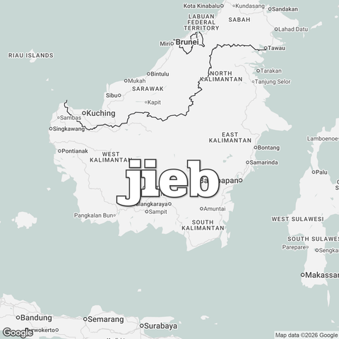 Map of Indonesia overlaid with "jieb".
