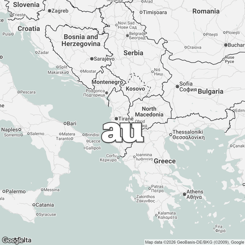Map of Albania overlaid with "au".