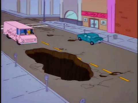 Those potholes are becoming a real nuisance. : r/TheSimpsons