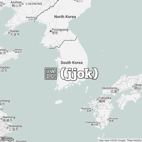Map of South Korea overlaid with "쪽 (jjok)".
