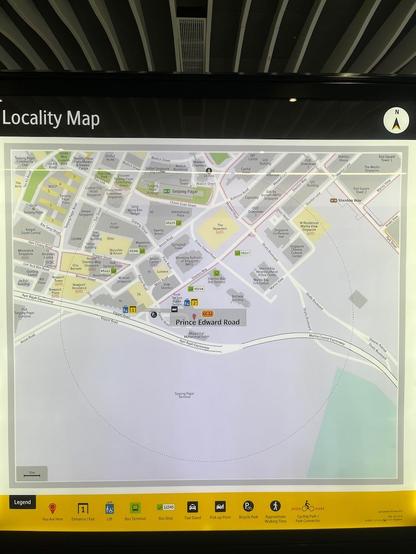 A transit locality map showing the Prince Edward Road area in Singapore, with nearby streets, landmarks, and a legend at the bottom.