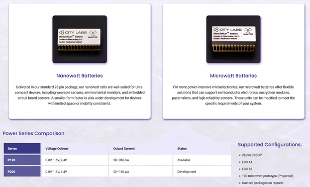 Screencap of specs for 2 battery models