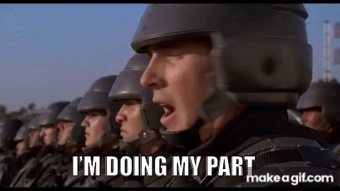 "I'm doing my part" meme fra Starship Troopers (1997)